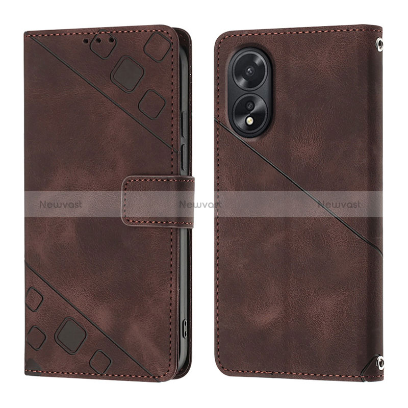 Leather Case Stands Flip Cover Holder YB1 for Oppo A18