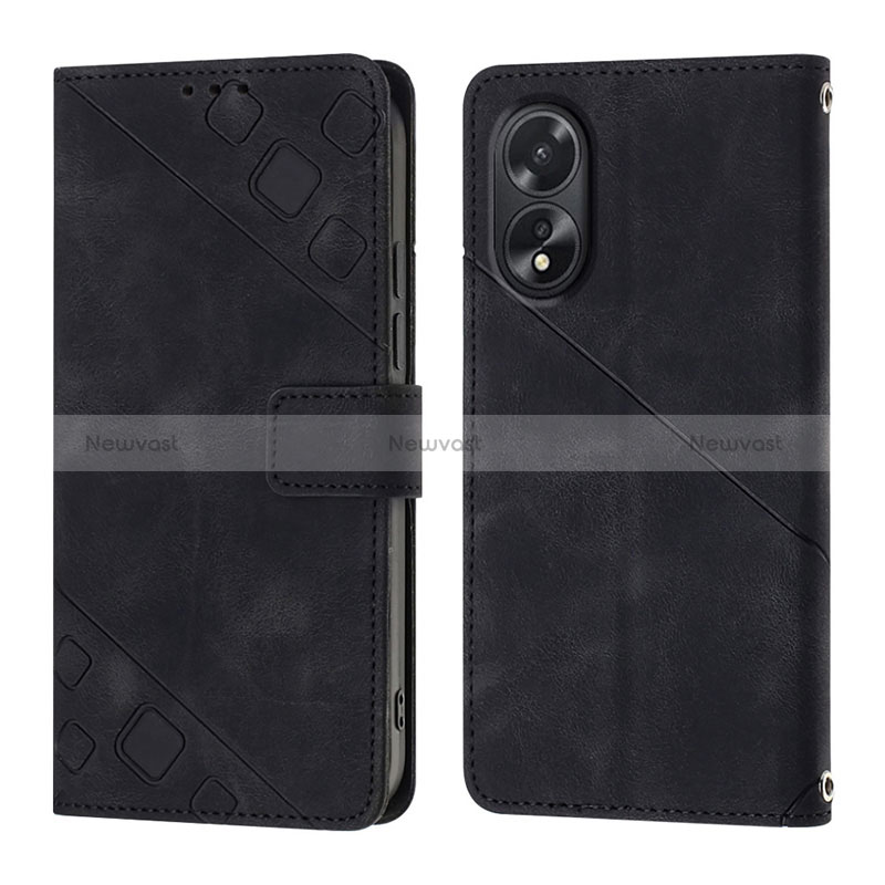 Leather Case Stands Flip Cover Holder YB1 for Oppo A18