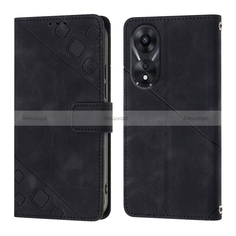 Leather Case Stands Flip Cover Holder YB1 for Oppo A58 5G