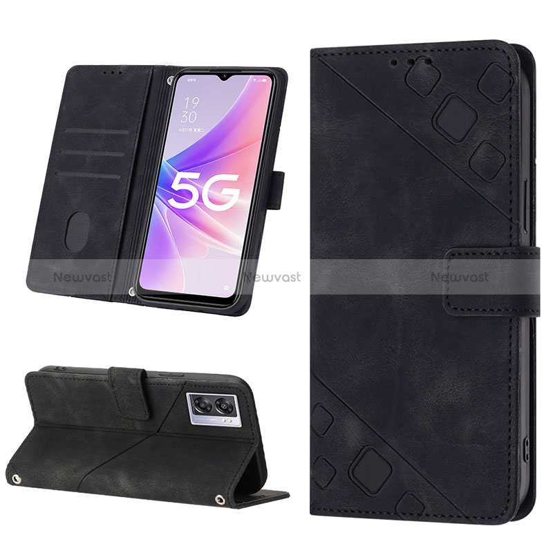 Leather Case Stands Flip Cover Holder YB1 for Oppo A77 5G