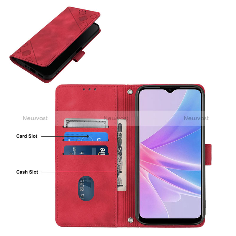 Leather Case Stands Flip Cover Holder YB1 for Oppo A78 5G