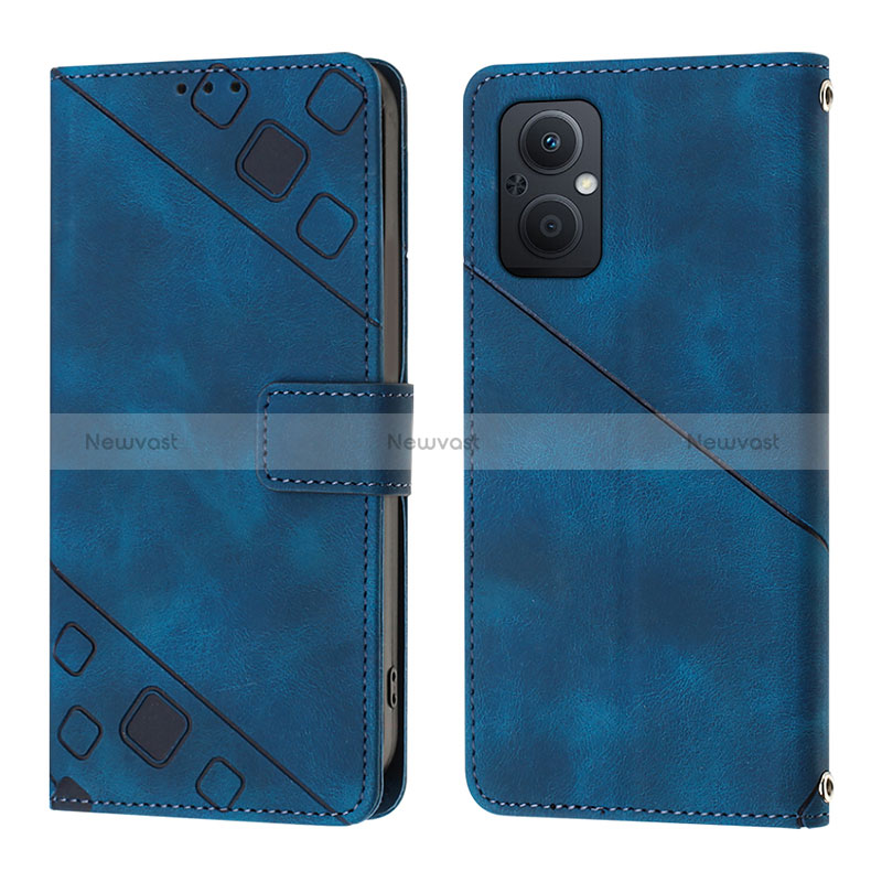 Leather Case Stands Flip Cover Holder YB1 for Oppo A96 5G