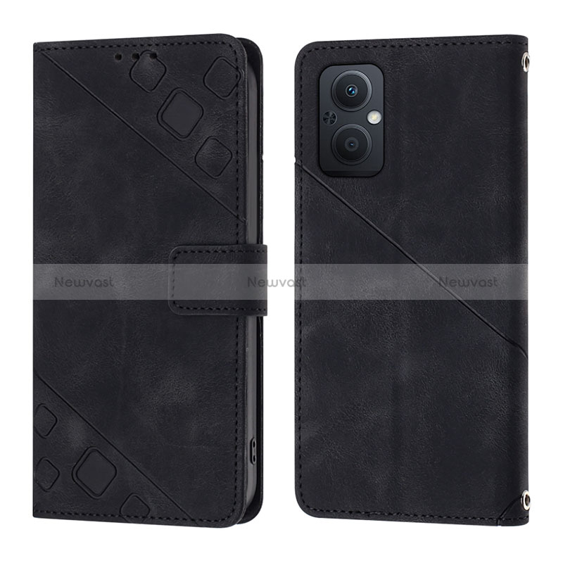 Leather Case Stands Flip Cover Holder YB1 for Oppo A96 5G