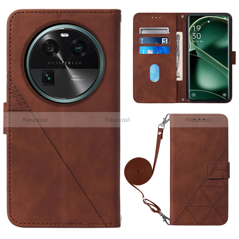 Leather Case Stands Flip Cover Holder YB1 for Oppo Find X6 Pro 5G