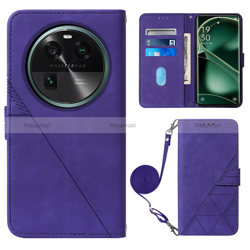 Leather Case Stands Flip Cover Holder YB1 for Oppo Find X6 Pro 5G