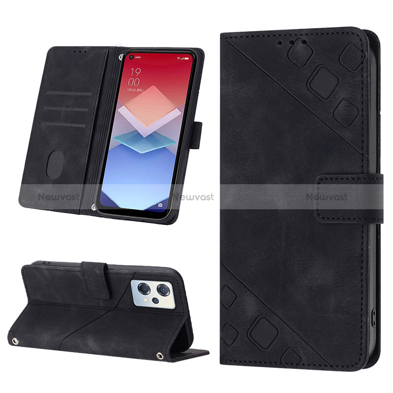 Leather Case Stands Flip Cover Holder YB1 for Oppo K10X 5G