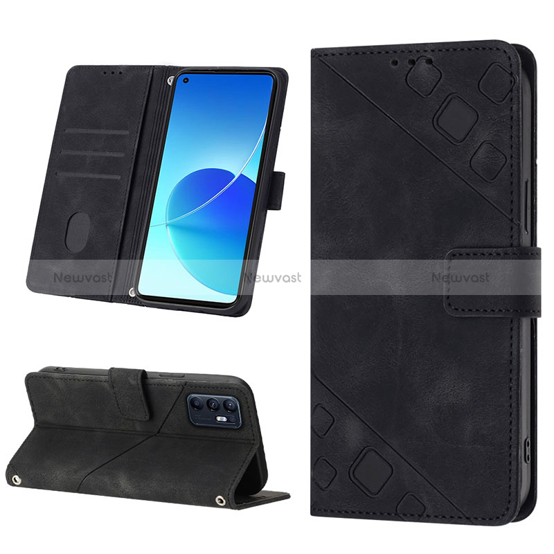 Leather Case Stands Flip Cover Holder YB1 for Oppo Reno6 5G