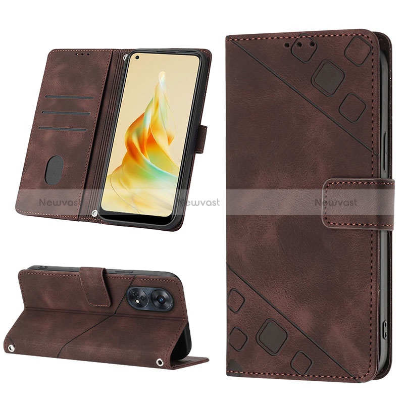 Leather Case Stands Flip Cover Holder YB1 for Oppo Reno8 T 4G