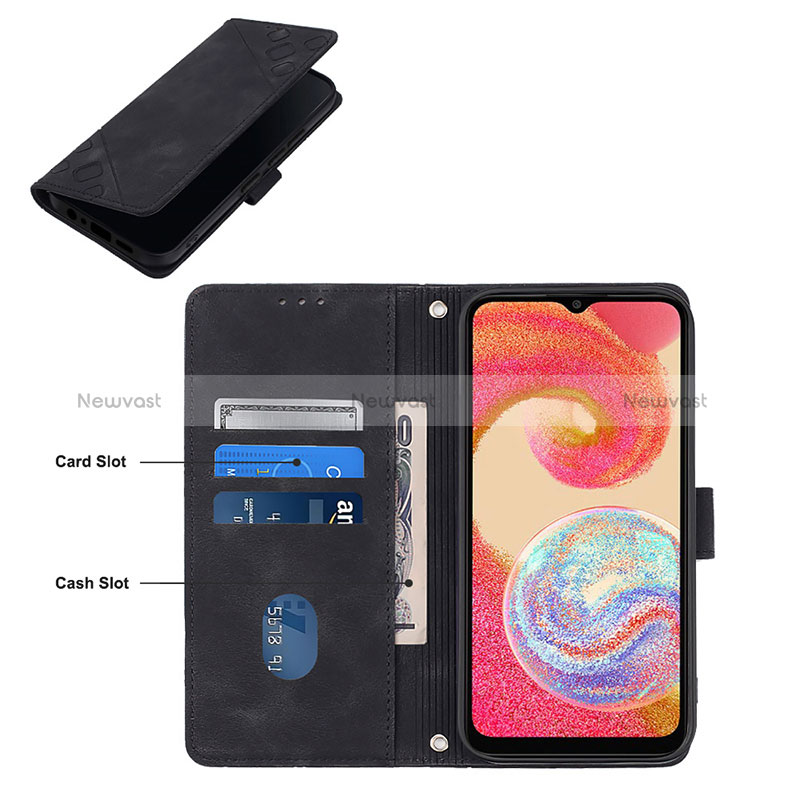 Leather Case Stands Flip Cover Holder YB1 for Samsung Galaxy A04E