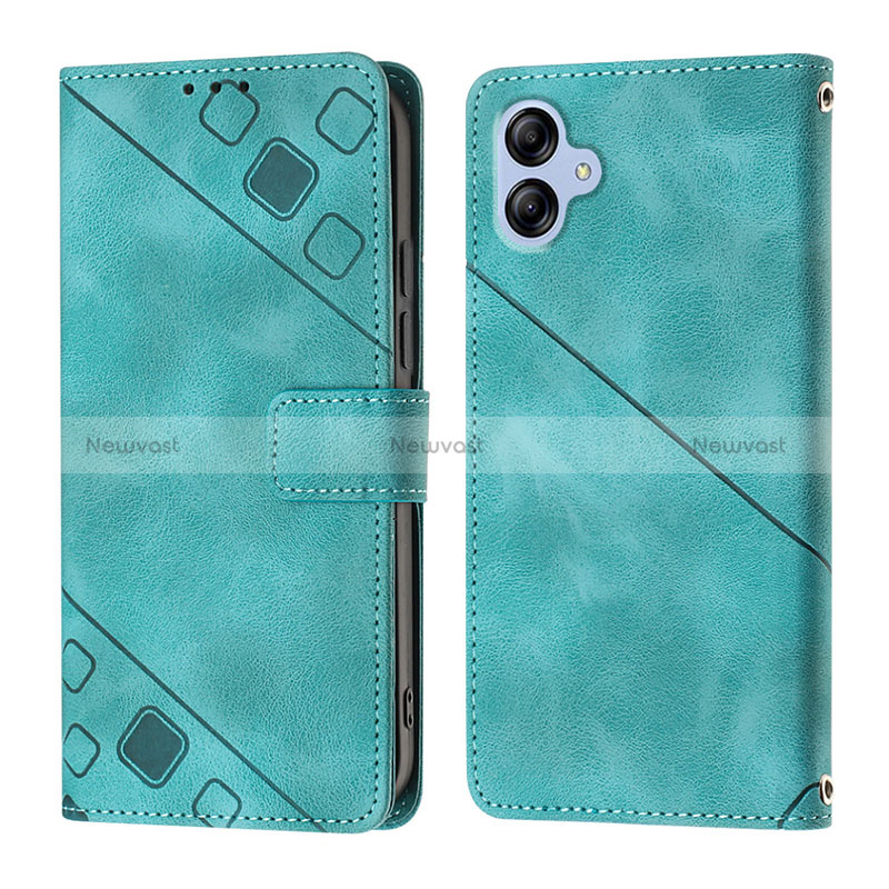 Leather Case Stands Flip Cover Holder YB1 for Samsung Galaxy A04E Green