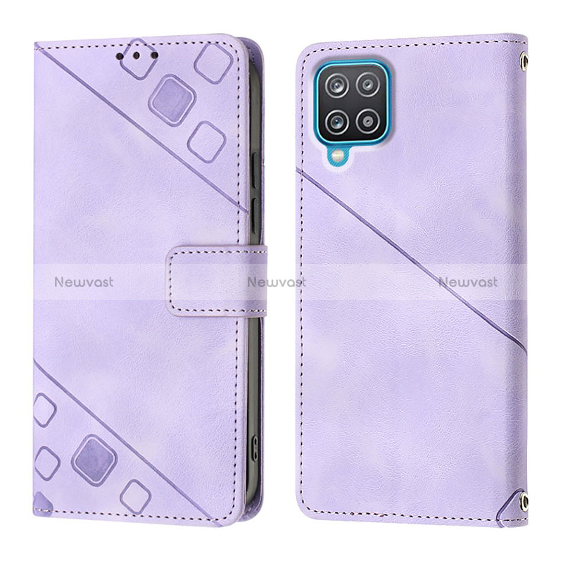 Leather Case Stands Flip Cover Holder YB1 for Samsung Galaxy A12