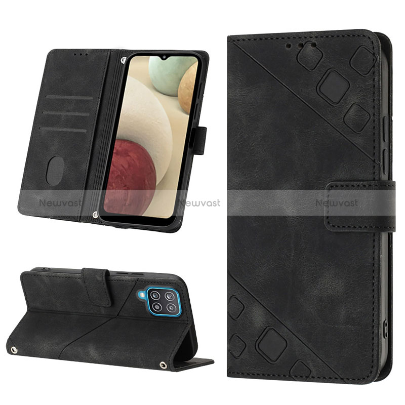 Leather Case Stands Flip Cover Holder YB1 for Samsung Galaxy A12 5G
