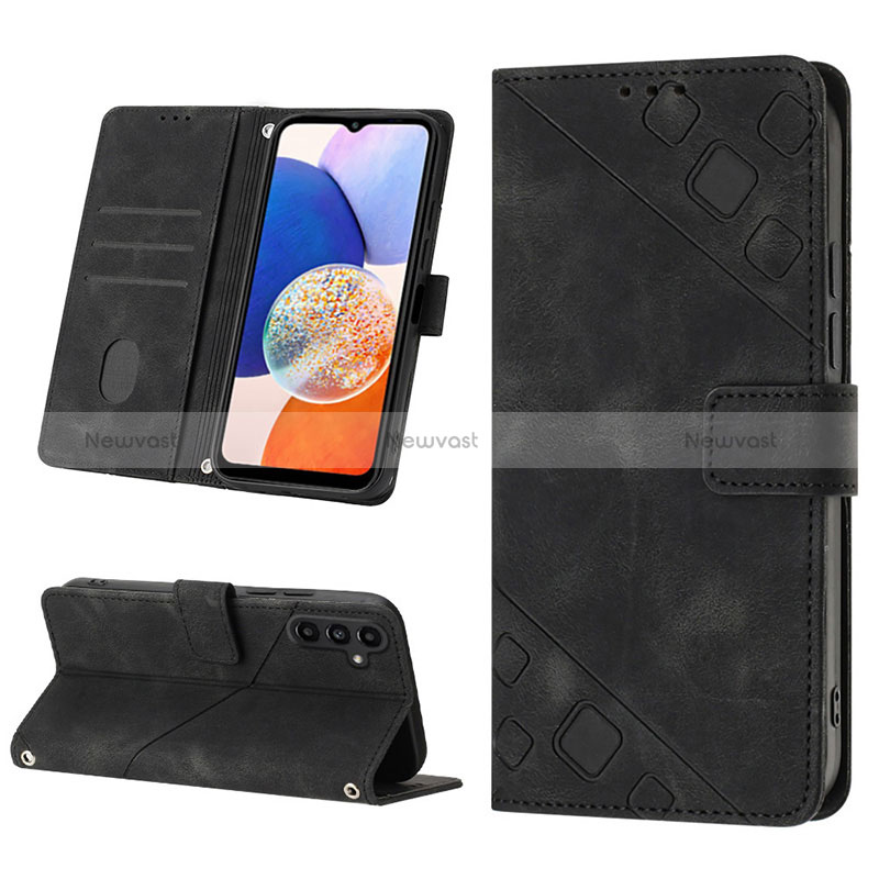 Leather Case Stands Flip Cover Holder YB1 for Samsung Galaxy A14 4G