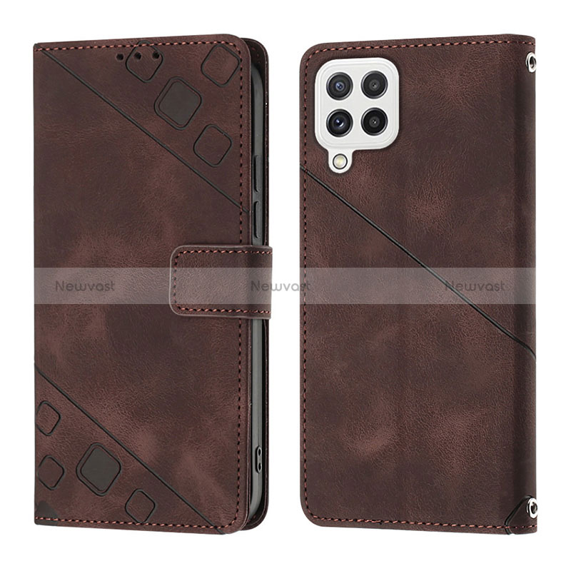 Leather Case Stands Flip Cover Holder YB1 for Samsung Galaxy A22 4G