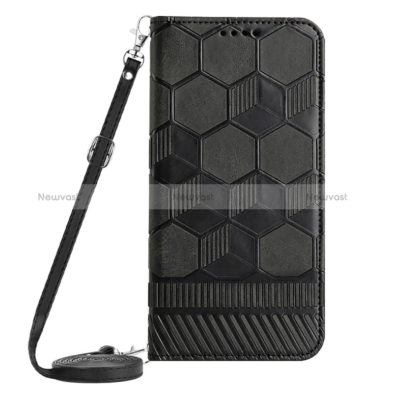 Leather Case Stands Flip Cover Holder YB1 for Samsung Galaxy A34 5G Black