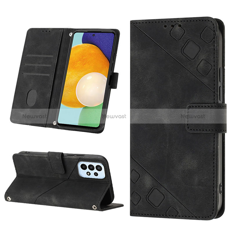 Leather Case Stands Flip Cover Holder YB1 for Samsung Galaxy A52 4G