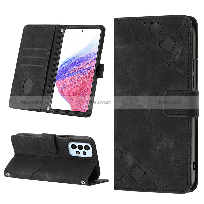 Leather Case Stands Flip Cover Holder YB1 for Samsung Galaxy A53 5G