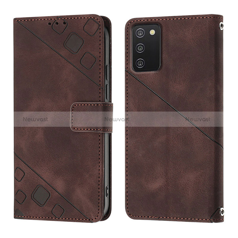 Leather Case Stands Flip Cover Holder YB1 for Samsung Galaxy M02s