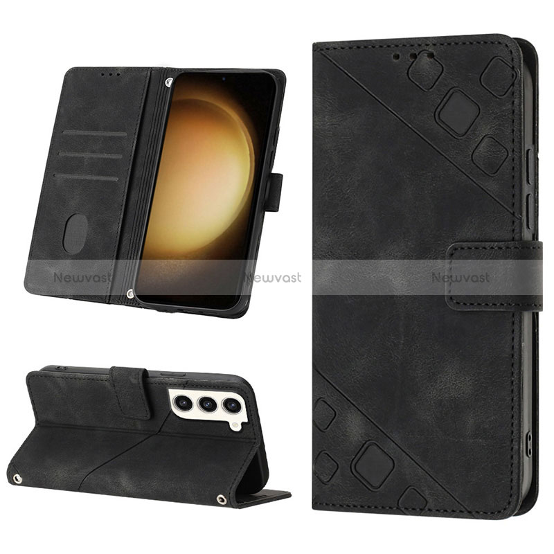 Leather Case Stands Flip Cover Holder YB1 for Samsung Galaxy S23 5G