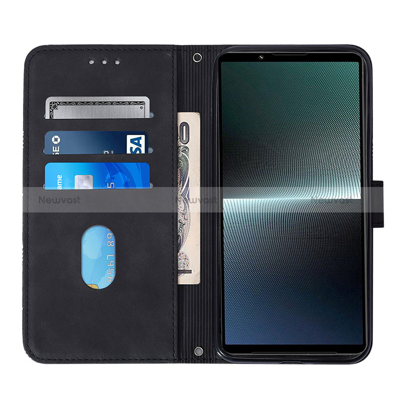 Leather Case Stands Flip Cover Holder YB1 for Sony Xperia 1 V