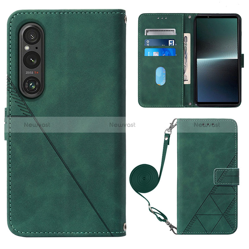 Leather Case Stands Flip Cover Holder YB1 for Sony Xperia 1 V