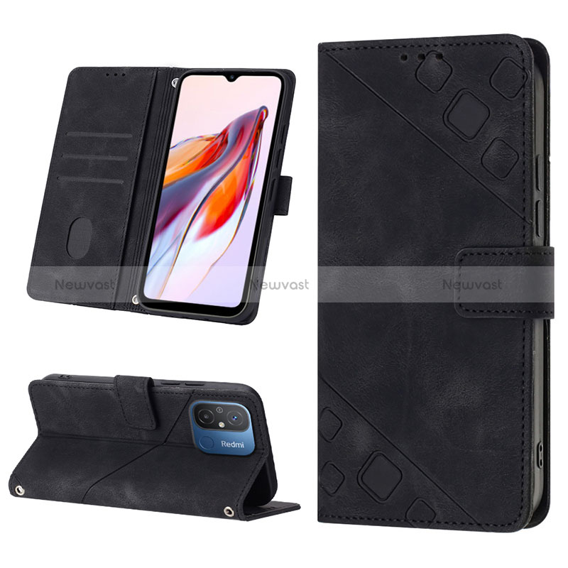 Leather Case Stands Flip Cover Holder YB1 for Xiaomi Redmi 12C 4G