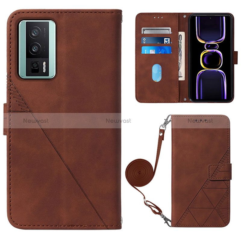 Leather Case Stands Flip Cover Holder YB1 for Xiaomi Redmi K60 5G