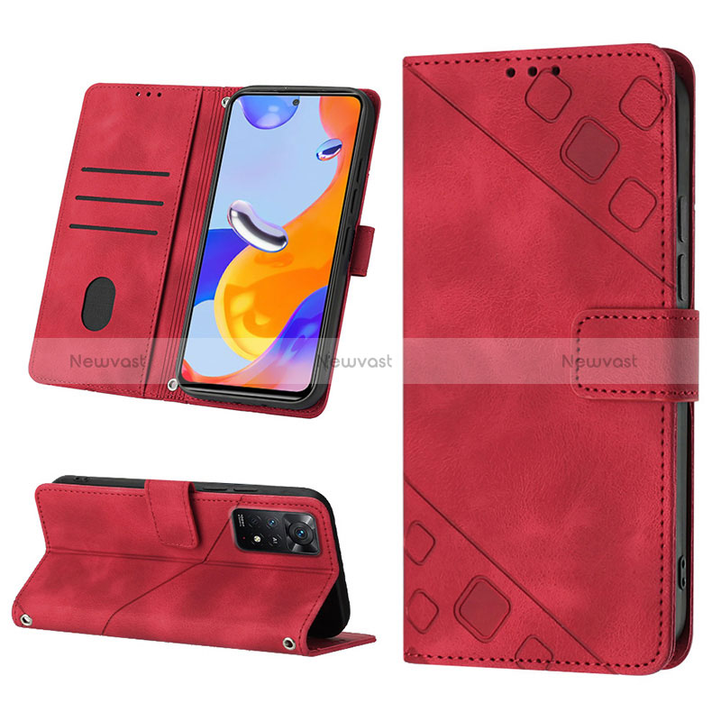 Leather Case Stands Flip Cover Holder YB1 for Xiaomi Redmi Note 11 Pro 4G