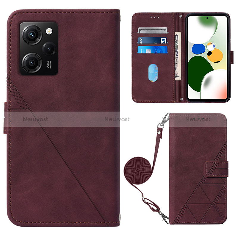 Leather Case Stands Flip Cover Holder YB1 for Xiaomi Redmi Note 12 Pro Speed 5G