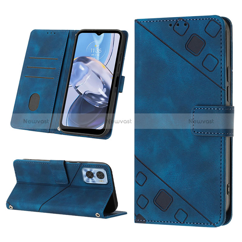 Leather Case Stands Flip Cover Holder YB2 for Motorola Moto E22i