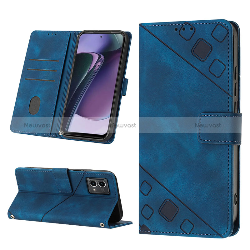 Leather Case Stands Flip Cover Holder YB2 for Motorola Moto G 5G (2023)