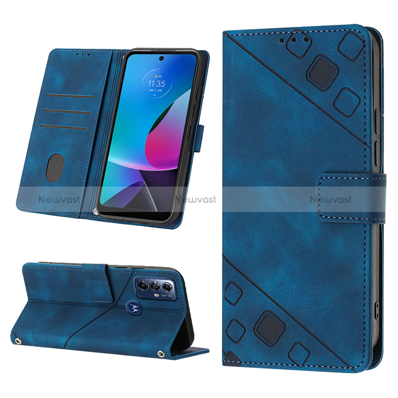 Leather Case Stands Flip Cover Holder YB2 for Motorola Moto G Play (2023)