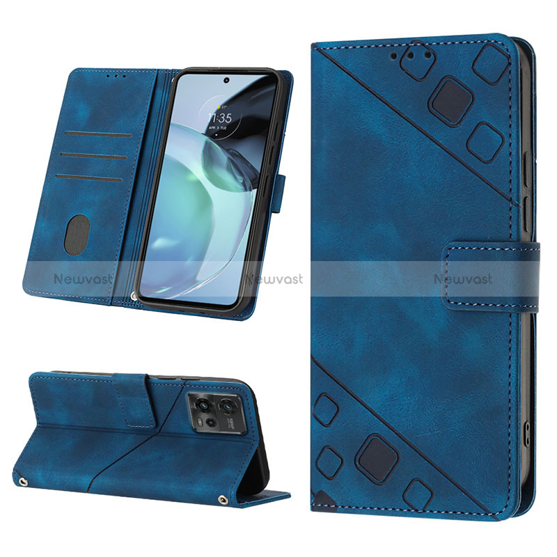 Leather Case Stands Flip Cover Holder YB2 for Motorola Moto G72