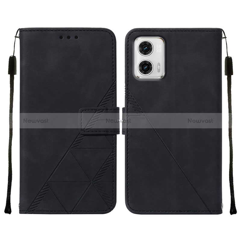 Leather Case Stands Flip Cover Holder YB2 for Motorola Moto G73 5G