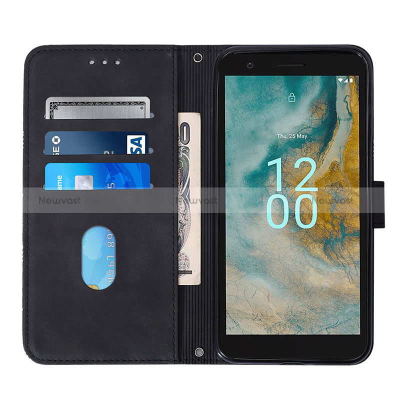 Leather Case Stands Flip Cover Holder YB2 for Nokia C02