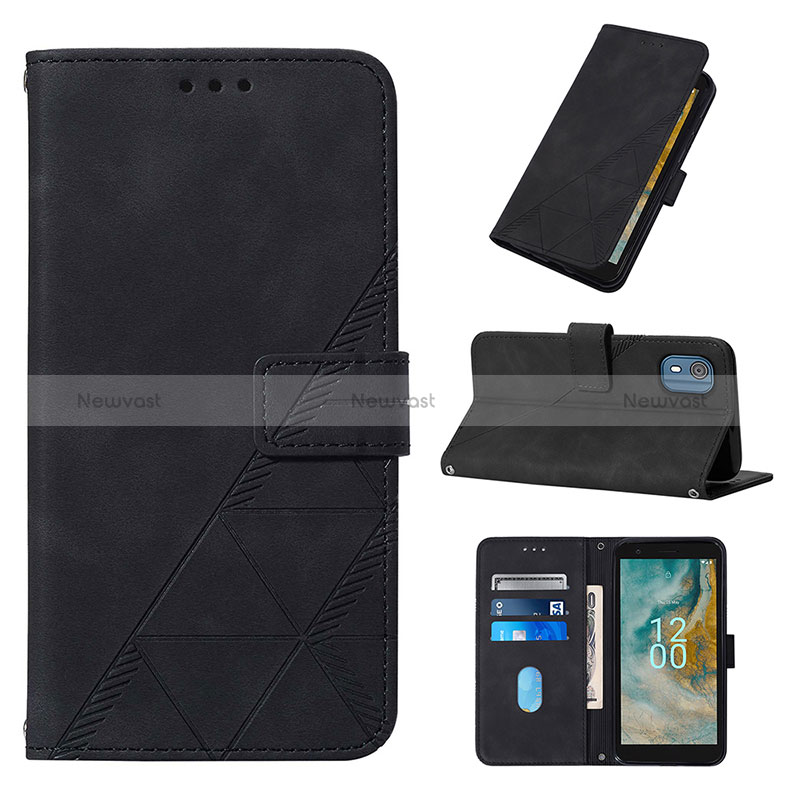 Leather Case Stands Flip Cover Holder YB2 for Nokia C02