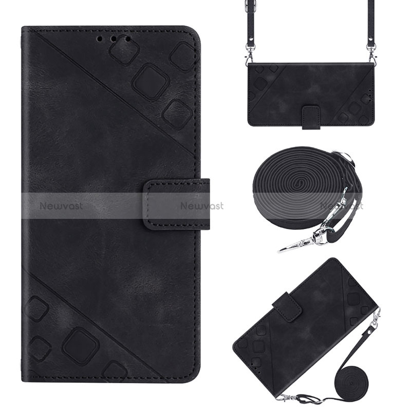 Leather Case Stands Flip Cover Holder YB2 for Nokia G100 Black