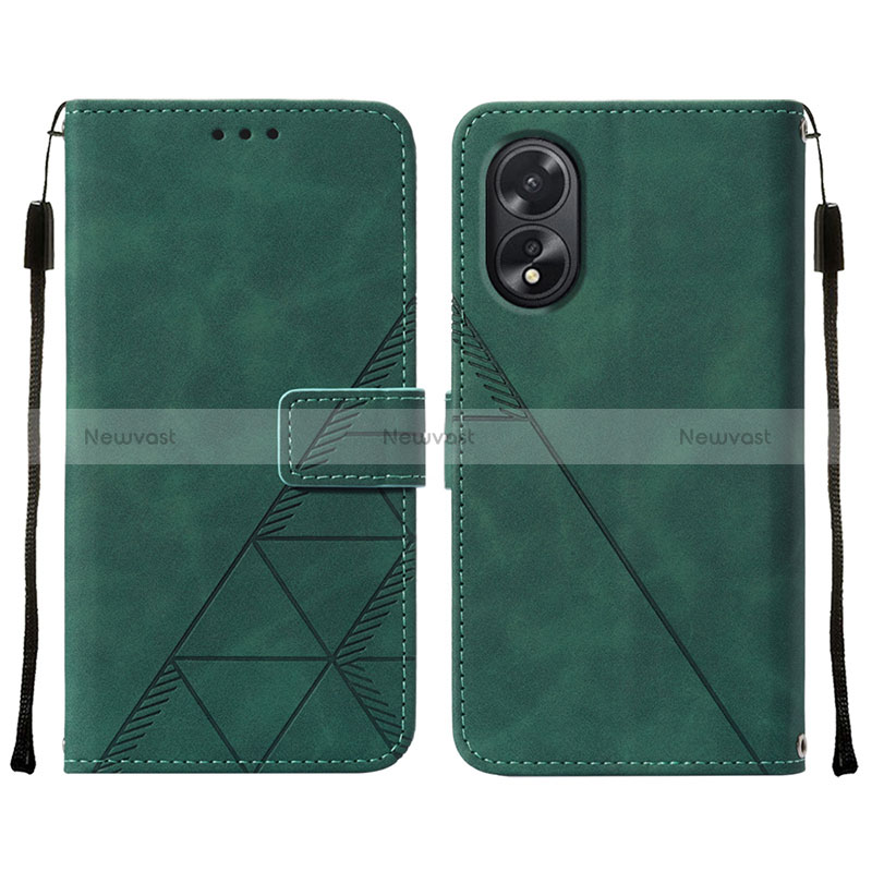 Leather Case Stands Flip Cover Holder YB2 for Oppo A18