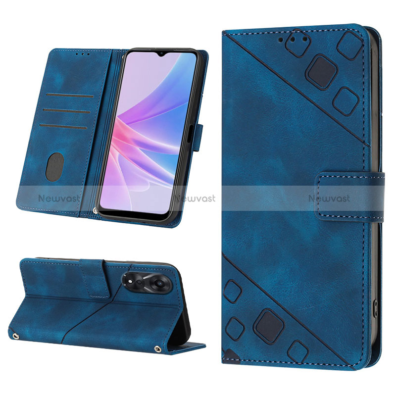 Leather Case Stands Flip Cover Holder YB2 for Oppo A58 5G