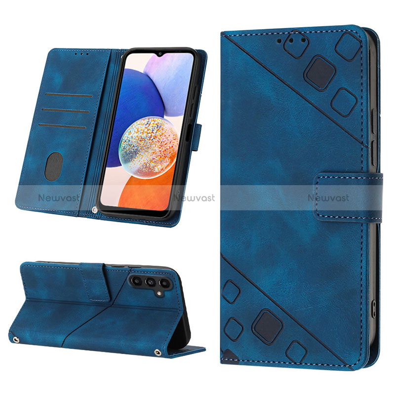 Leather Case Stands Flip Cover Holder YB2 for Samsung Galaxy A14 4G