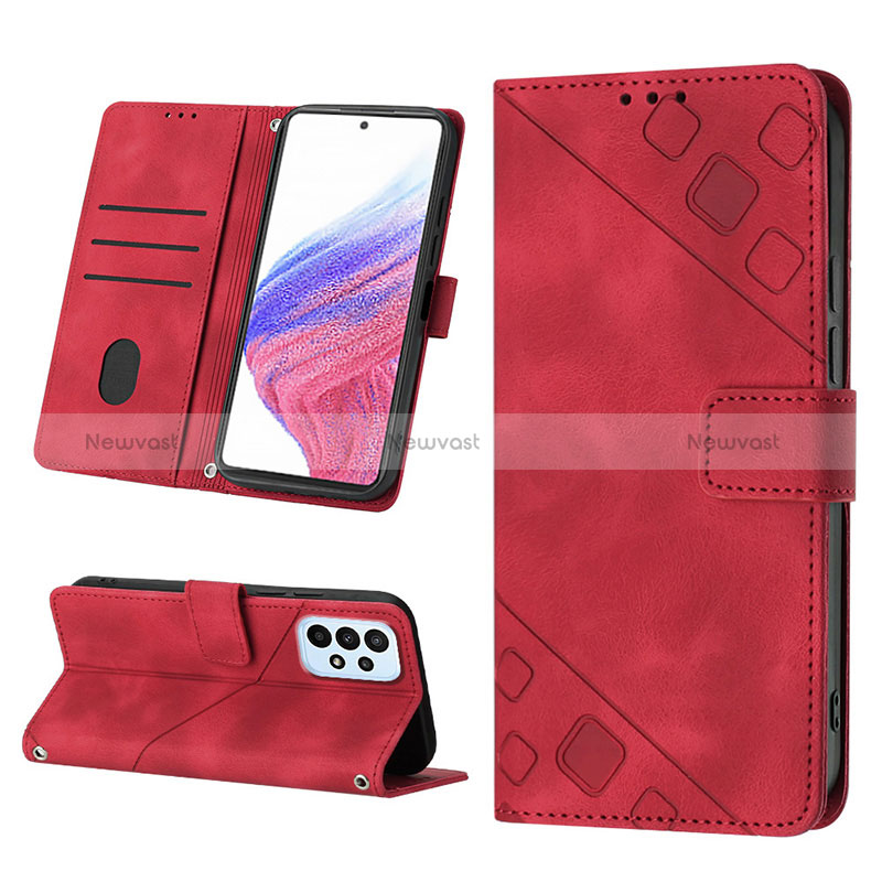 Leather Case Stands Flip Cover Holder YB2 for Samsung Galaxy A73 5G