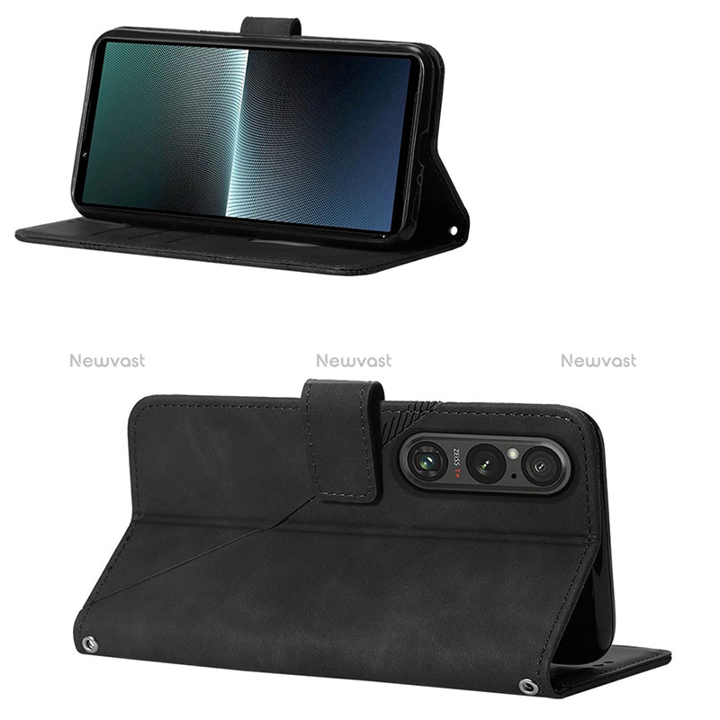 Leather Case Stands Flip Cover Holder YB2 for Sony Xperia 1 V