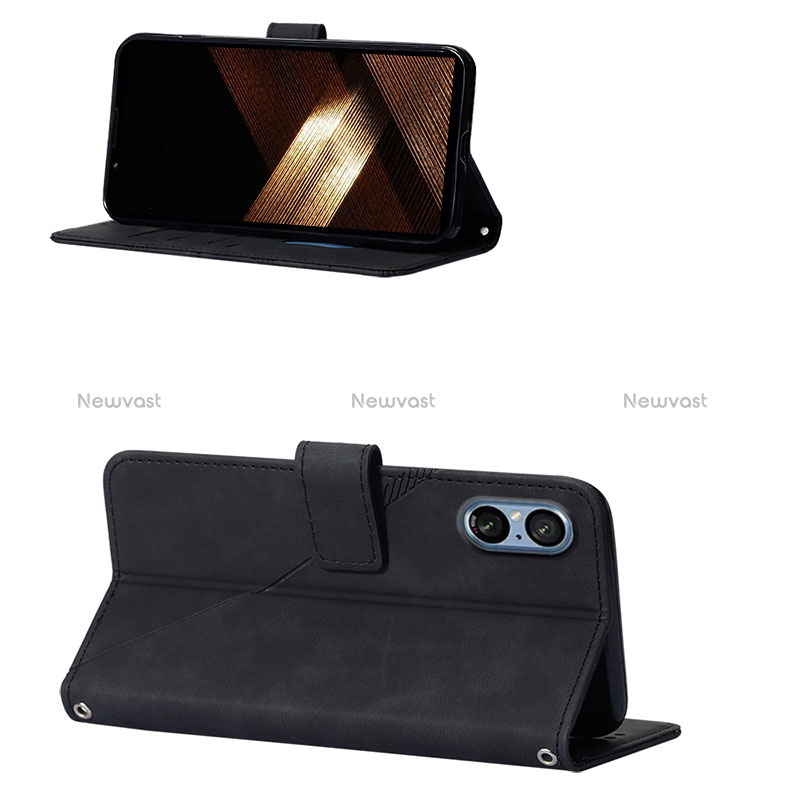 Leather Case Stands Flip Cover Holder YB2 for Sony Xperia 5 V