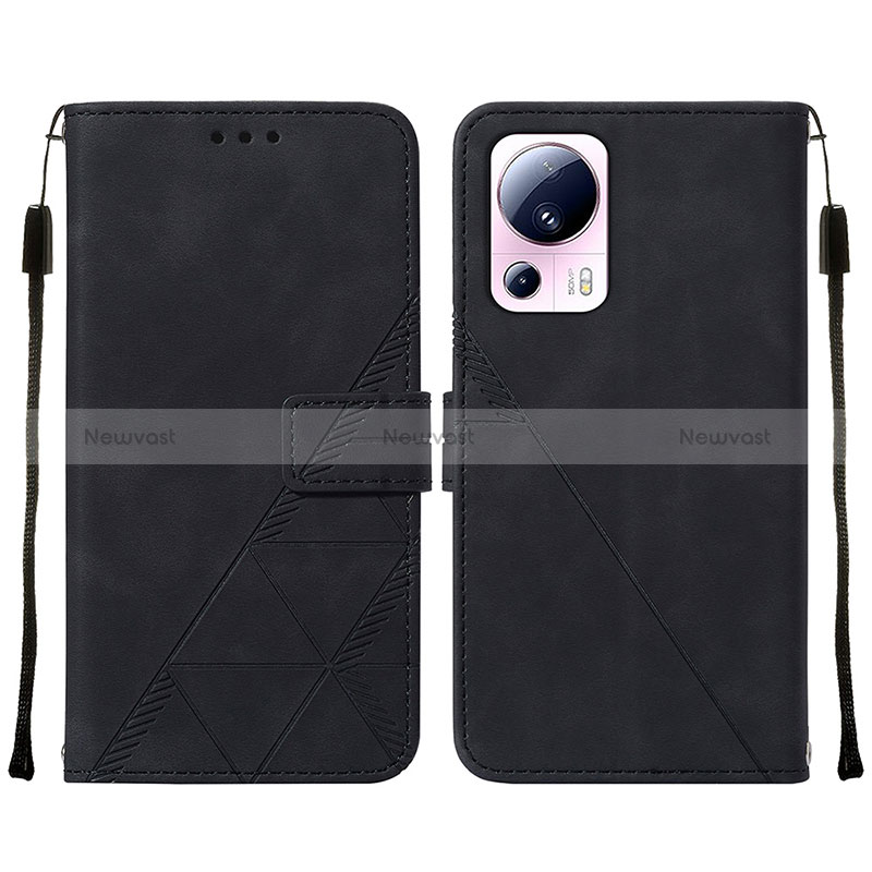 Leather Case Stands Flip Cover Holder YB2 for Xiaomi Mi 12 Lite NE 5G Black