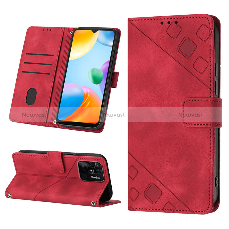 Leather Case Stands Flip Cover Holder YB2 for Xiaomi Redmi 10 India