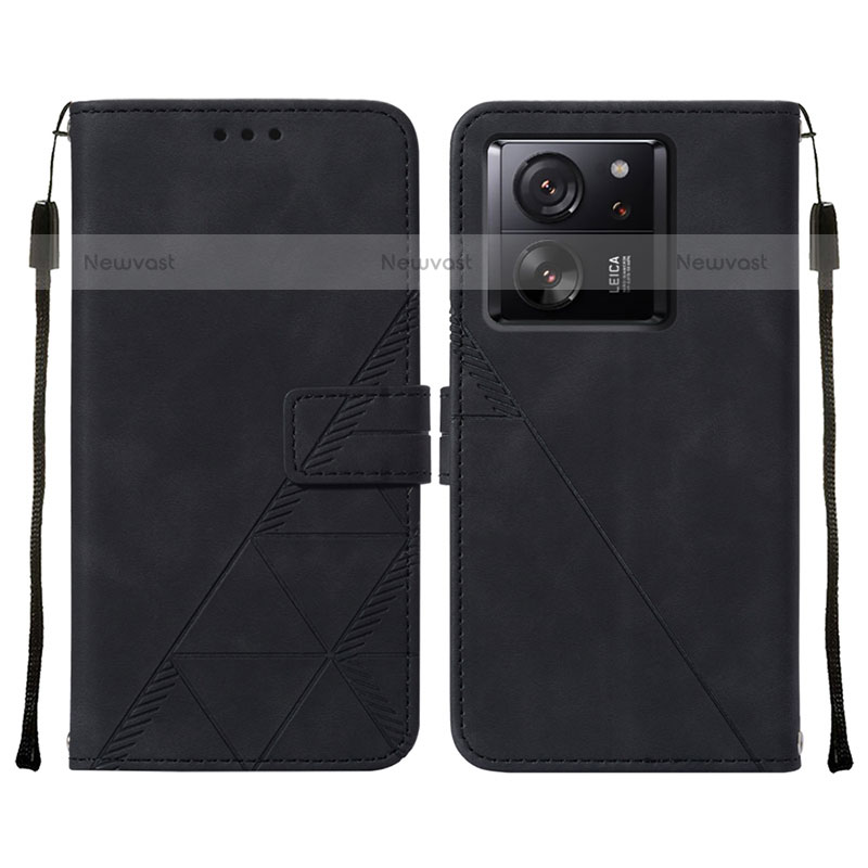 Leather Case Stands Flip Cover Holder YB2 for Xiaomi Redmi K60 Ultra 5G Black