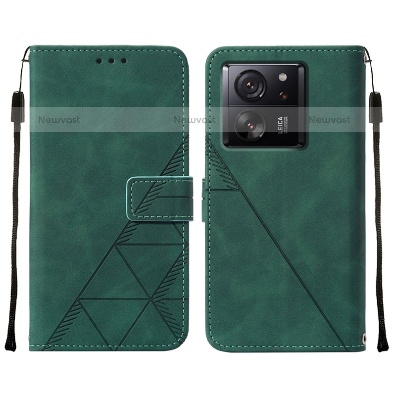 Leather Case Stands Flip Cover Holder YB2 for Xiaomi Redmi K60 Ultra 5G Green