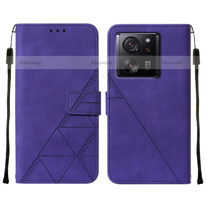 Leather Case Stands Flip Cover Holder YB2 for Xiaomi Redmi K60 Ultra 5G Purple