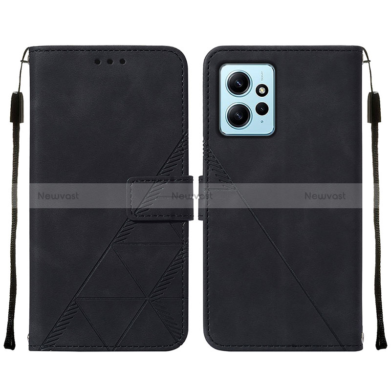 Leather Case Stands Flip Cover Holder YB2 for Xiaomi Redmi Note 12 4G Black