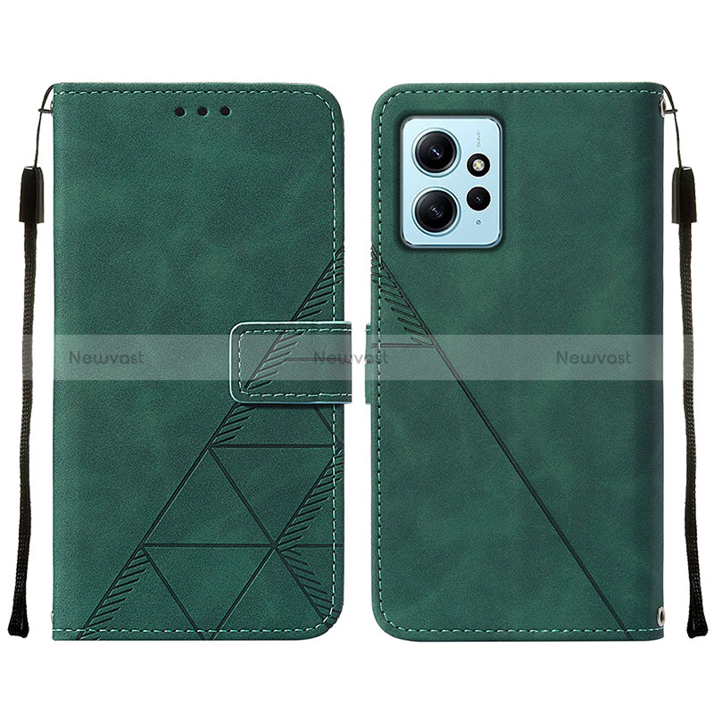 Leather Case Stands Flip Cover Holder YB2 for Xiaomi Redmi Note 12 4G Green